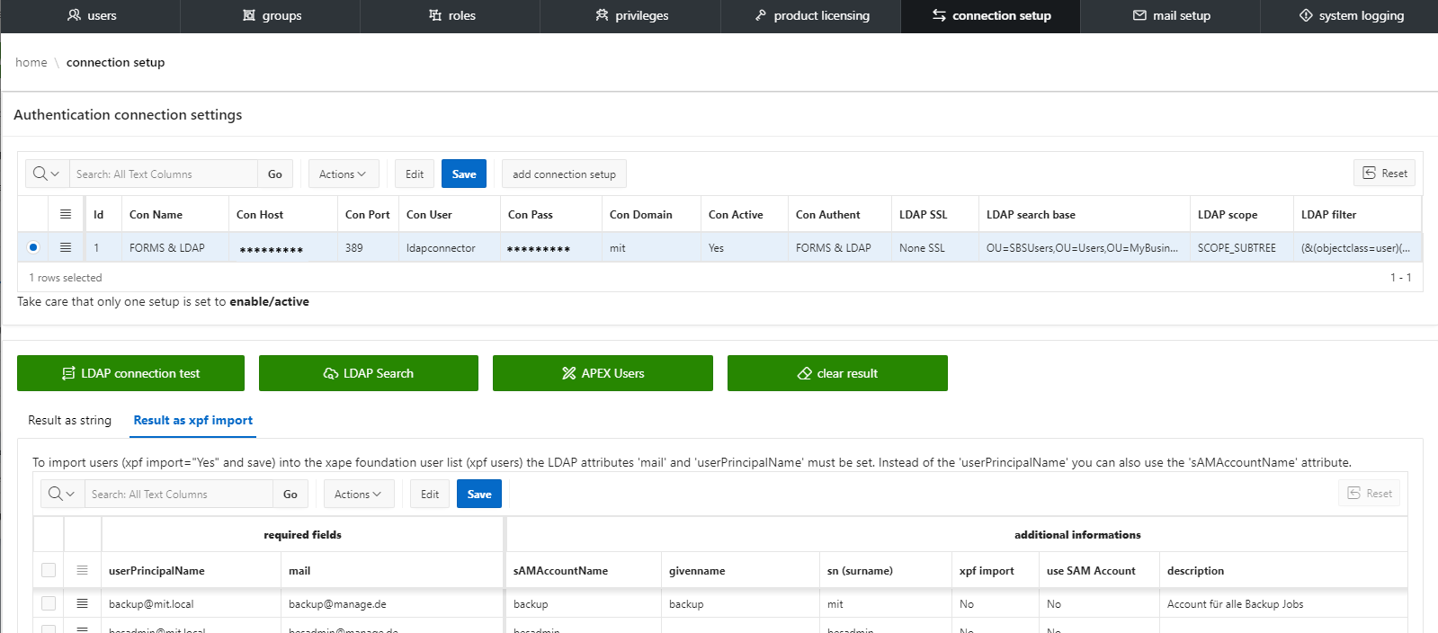 Authentication and authorization in the Oracle/Apex environment