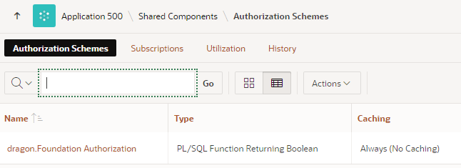 Oracle APEX: Konfiguration der Authorization Schemes